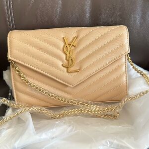 Designer Inspired Quilted Chain Crossbody Bag